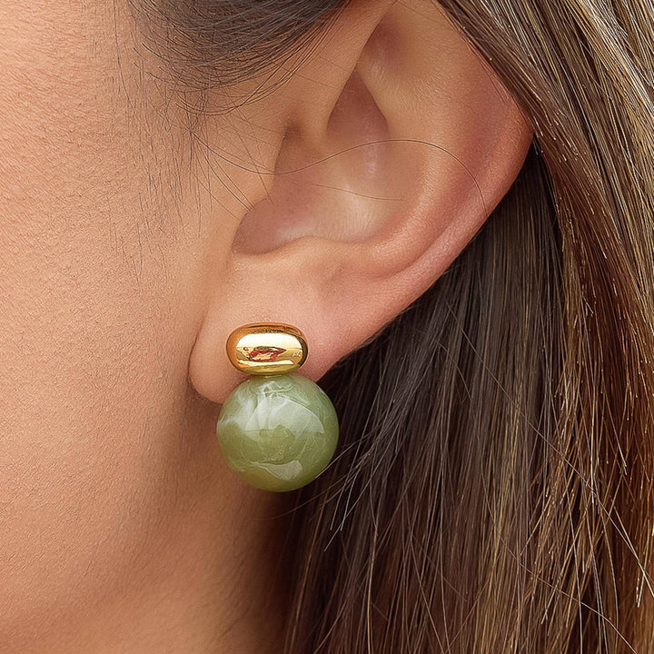Velisse Green Marble Earrings