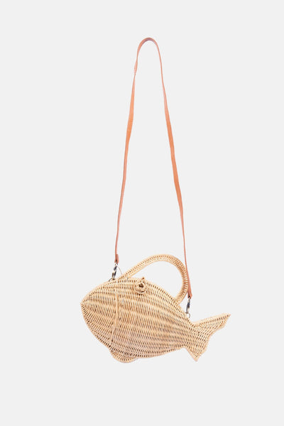 Ayla Rattan Fish Crossbody
