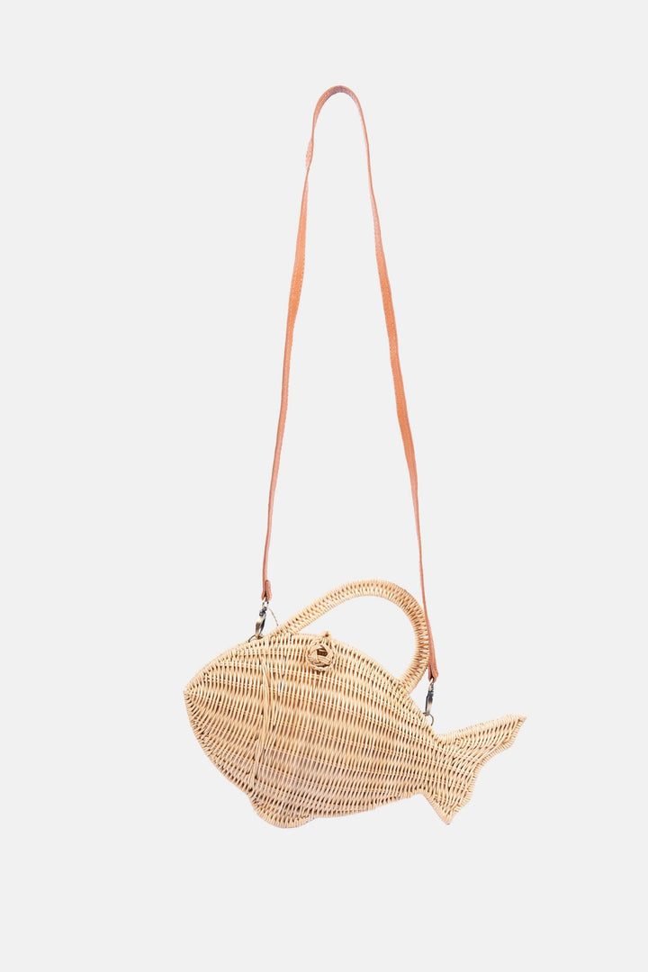 Ayla Rattan Fish Crossbody