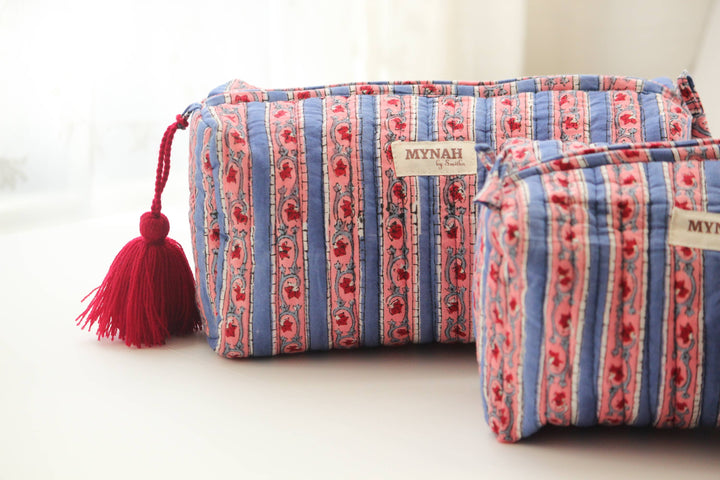 Nantucket stripes travel/makeup bag - Large