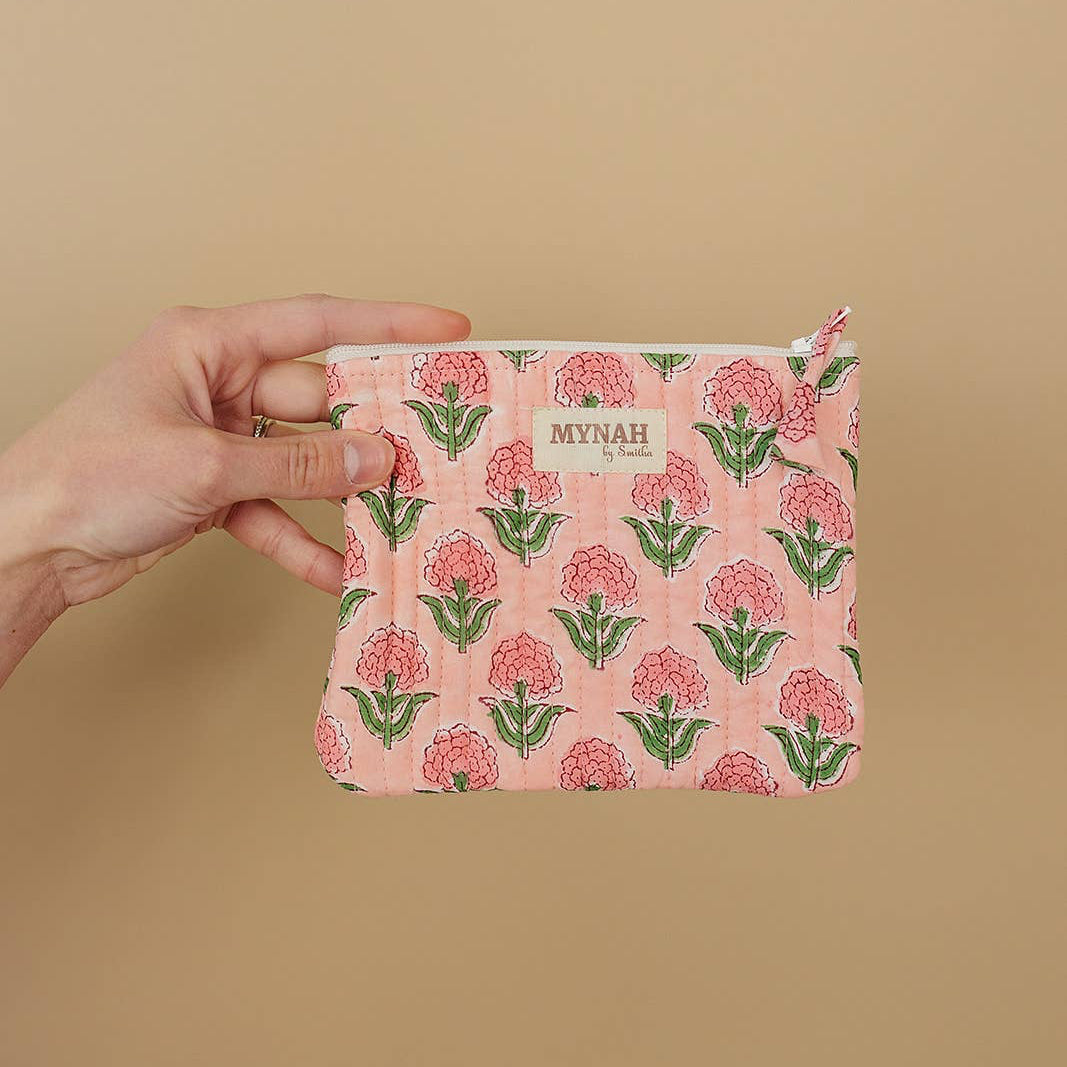 Blush Marigold Quilted Coin Pouch