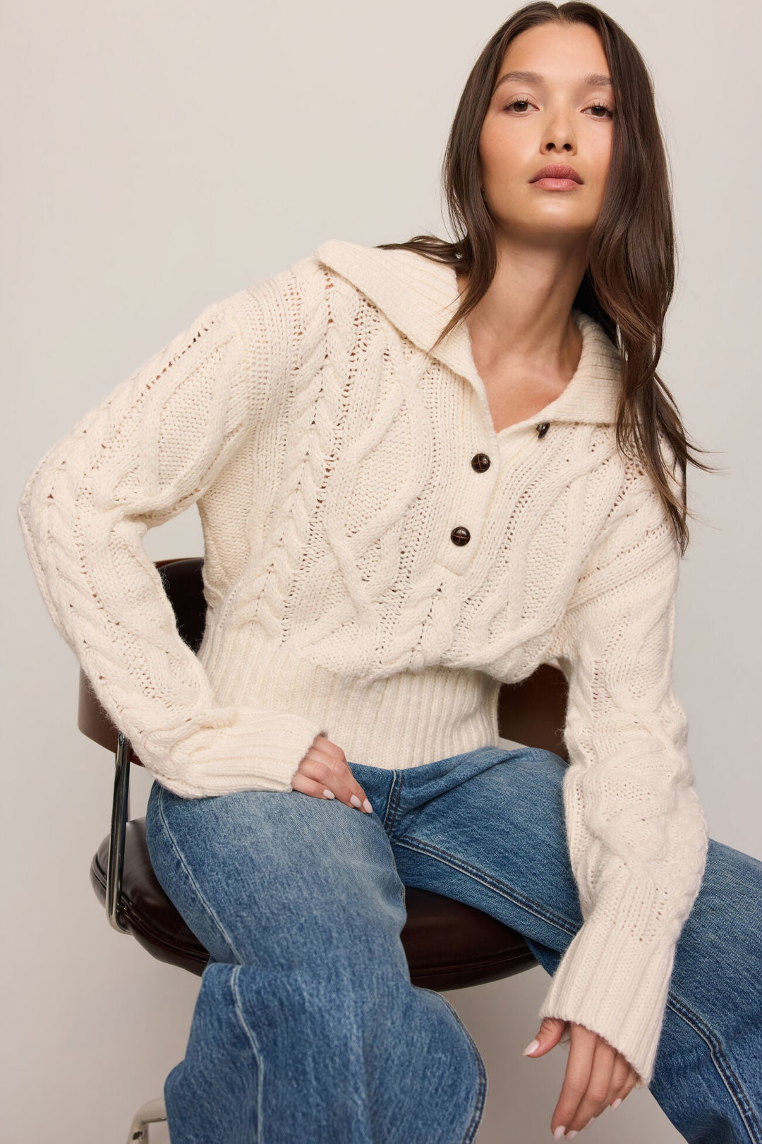 Hartwell Cable Knit Sweater - Sandstone