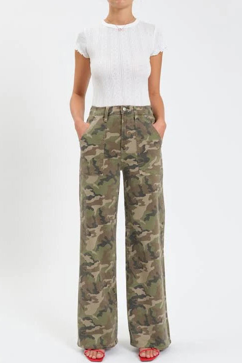 Far Out Patch Pocket Wide Leg - Hideaway