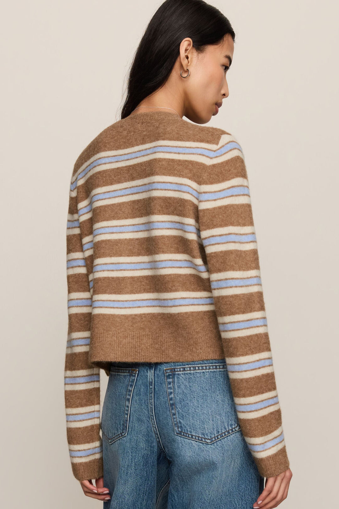 Medina Stripe Cardigan - Golden Caramel
