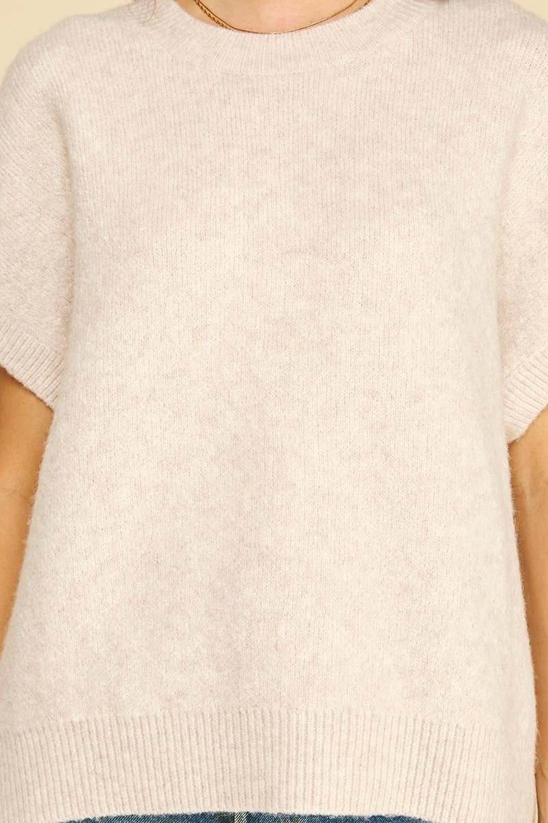 Emery Short Sleeve Sweater - Shell