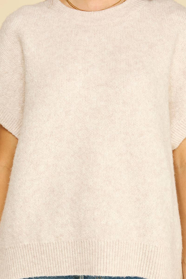 Emery Short Sleeve Sweater - Shell