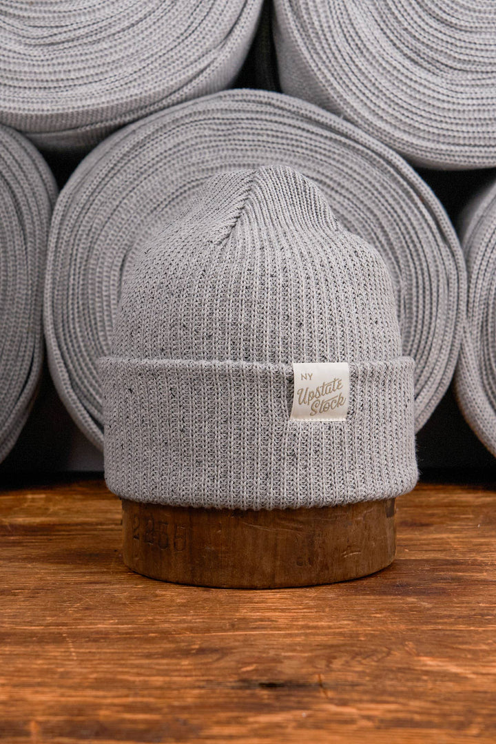 Super Fine Cotton Beanie - Grey Fleck
