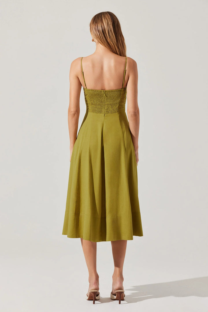 Celina Midi Dress - Chartreuse