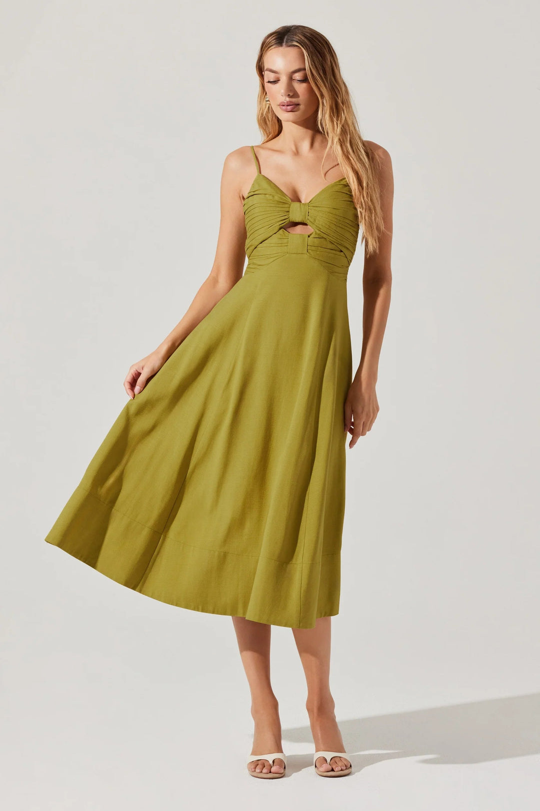 Astr the Label | Celina Midi Dress in Chartreuse | Size L Astr the Label | Celina Midi Dress in Chartreuse | Size L