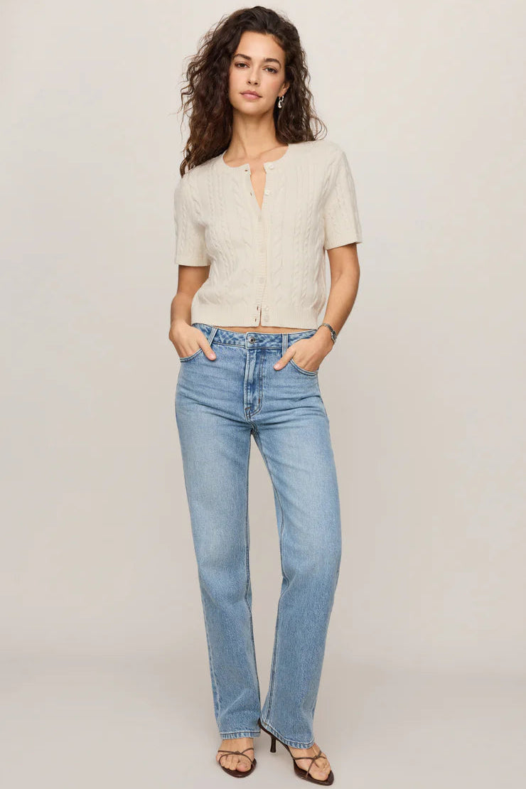 Cera short sleeve cardigan in Cloud - Z Supply