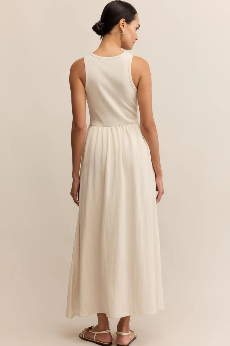 Charlotte Rib Midi Dress - Crystal