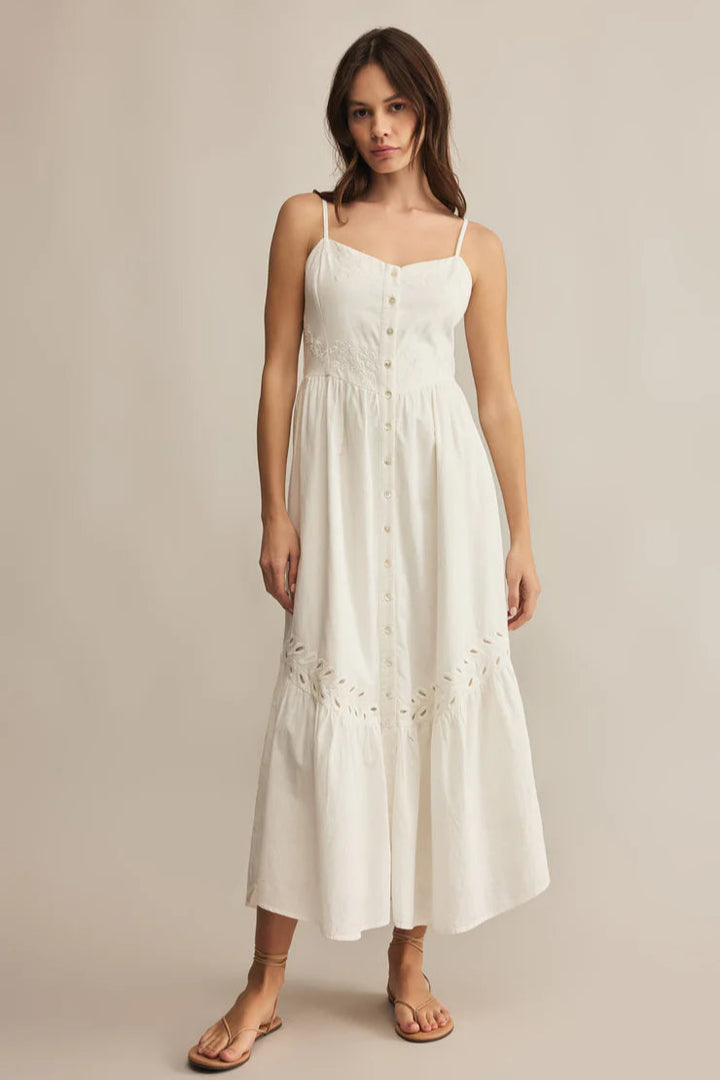 Citadelle Embroidered Linen Maxi Dress - White