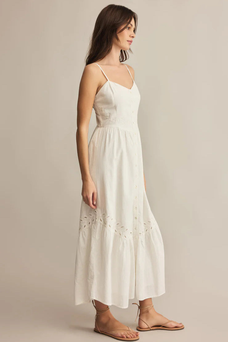 Citadelle Embroidered Linen Maxi Dress - White