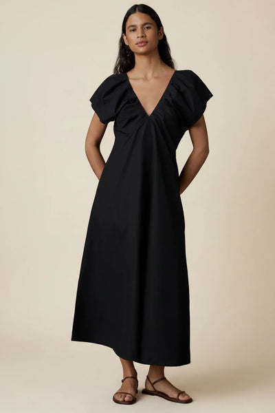 Coastal Poplin Bondhi Dress - Black