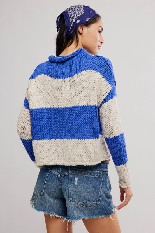 Opal Rugby Stripe Sweater - Cobalt