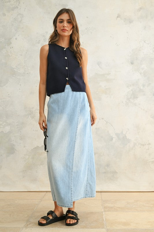 Aimee Knit Vest - Dark Cobalt