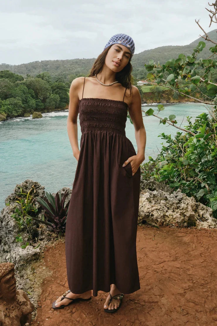 Cornelia Poplin Maxi - Choc Cherry