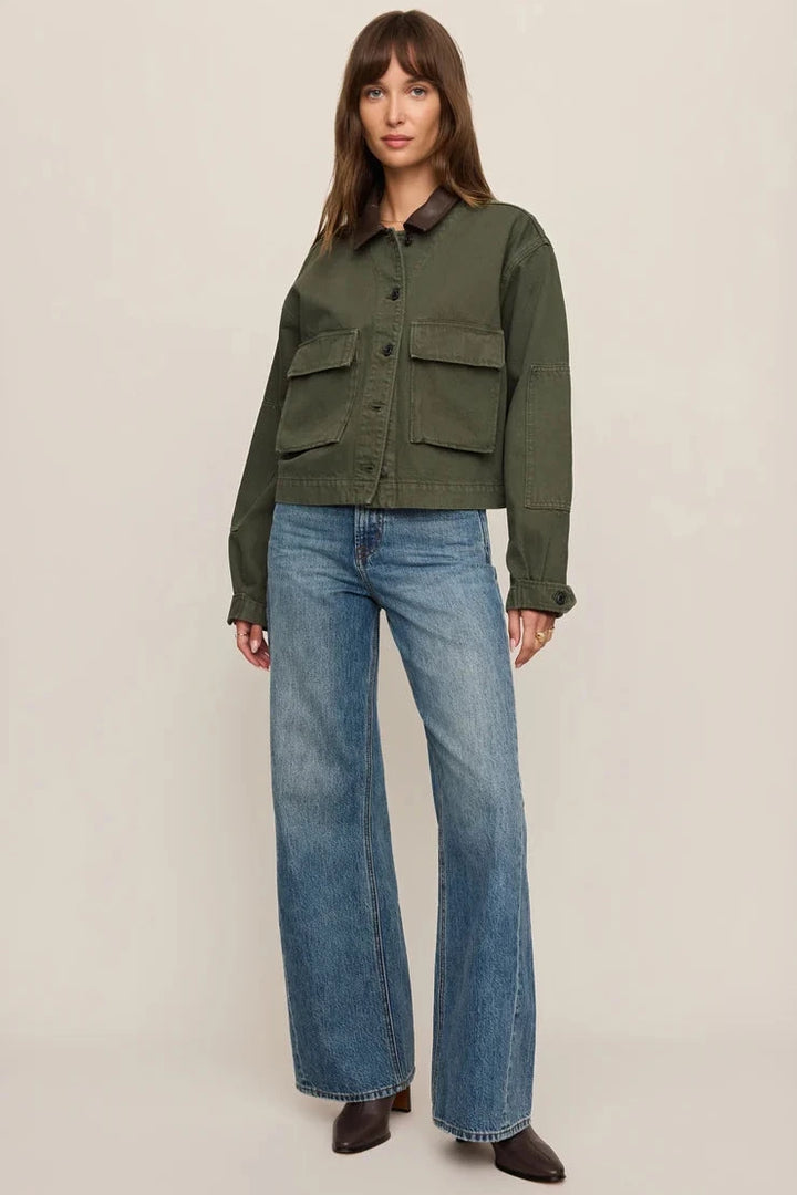 Rey Cropped Chore Jacket - Dusk Sage