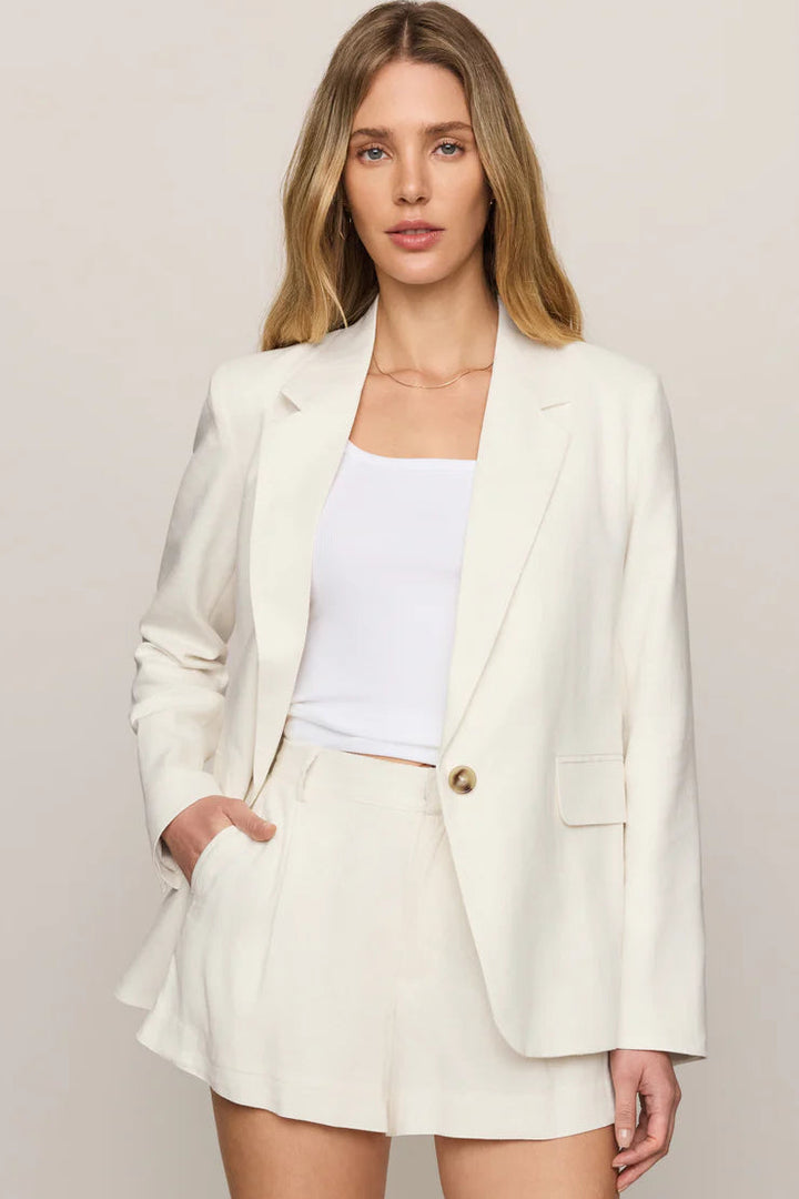 Evan Linen Blazer - Cloud