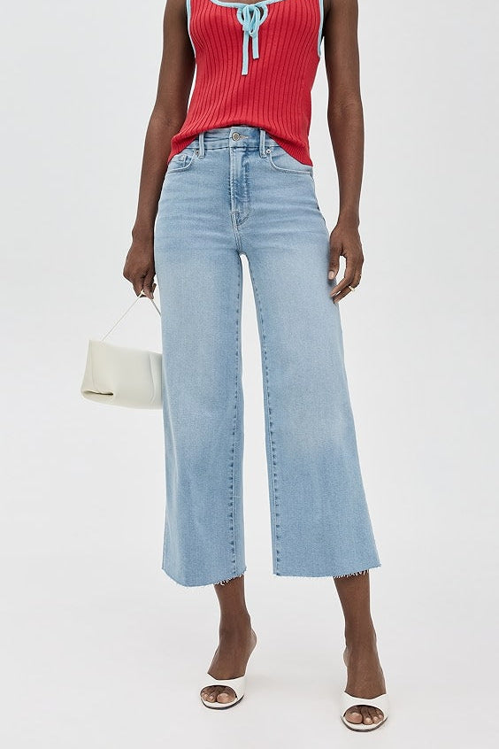 Good Waist Palazzo Crop Light Compression Denim