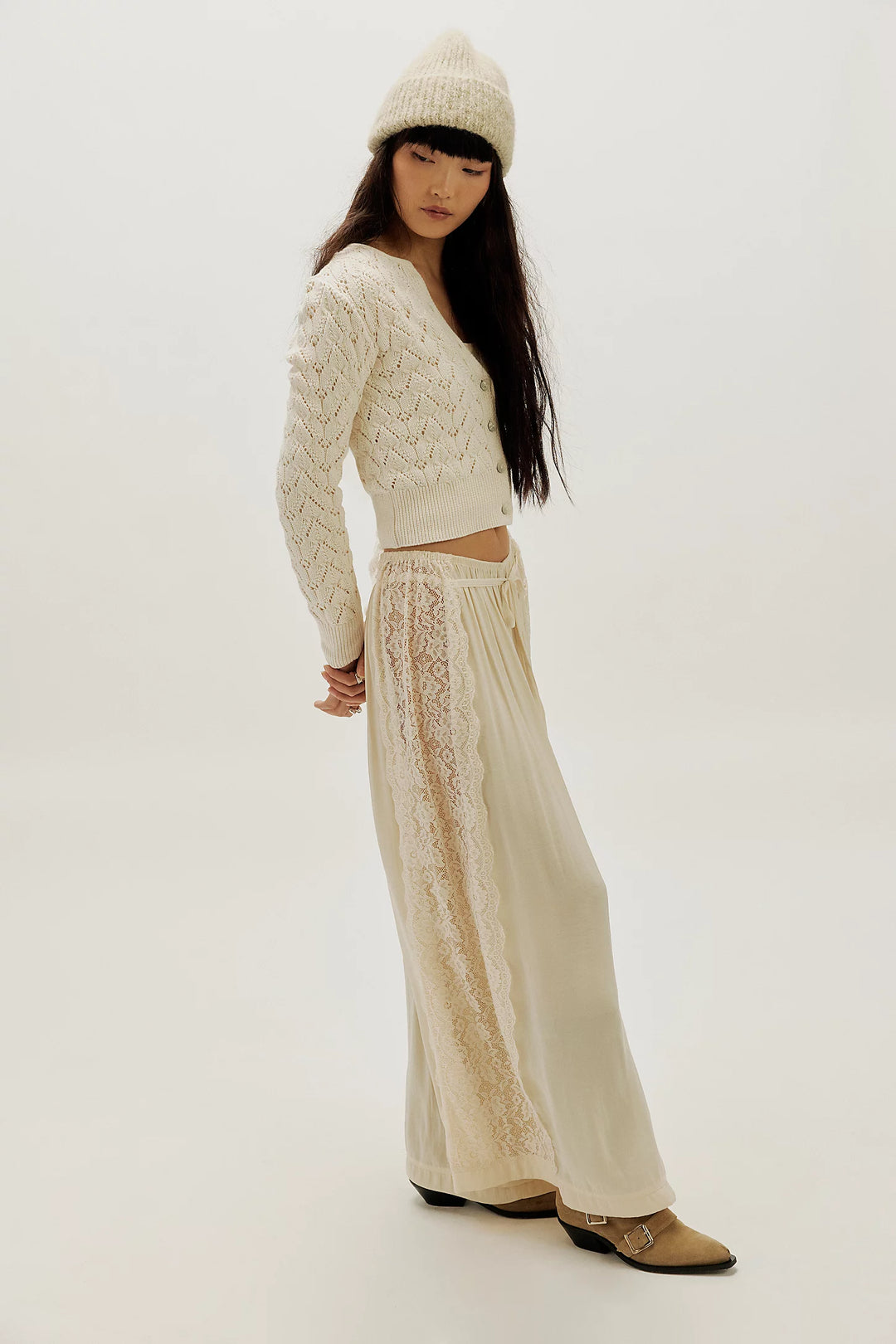 Pretty in Pointelle Cardi - Ivory
