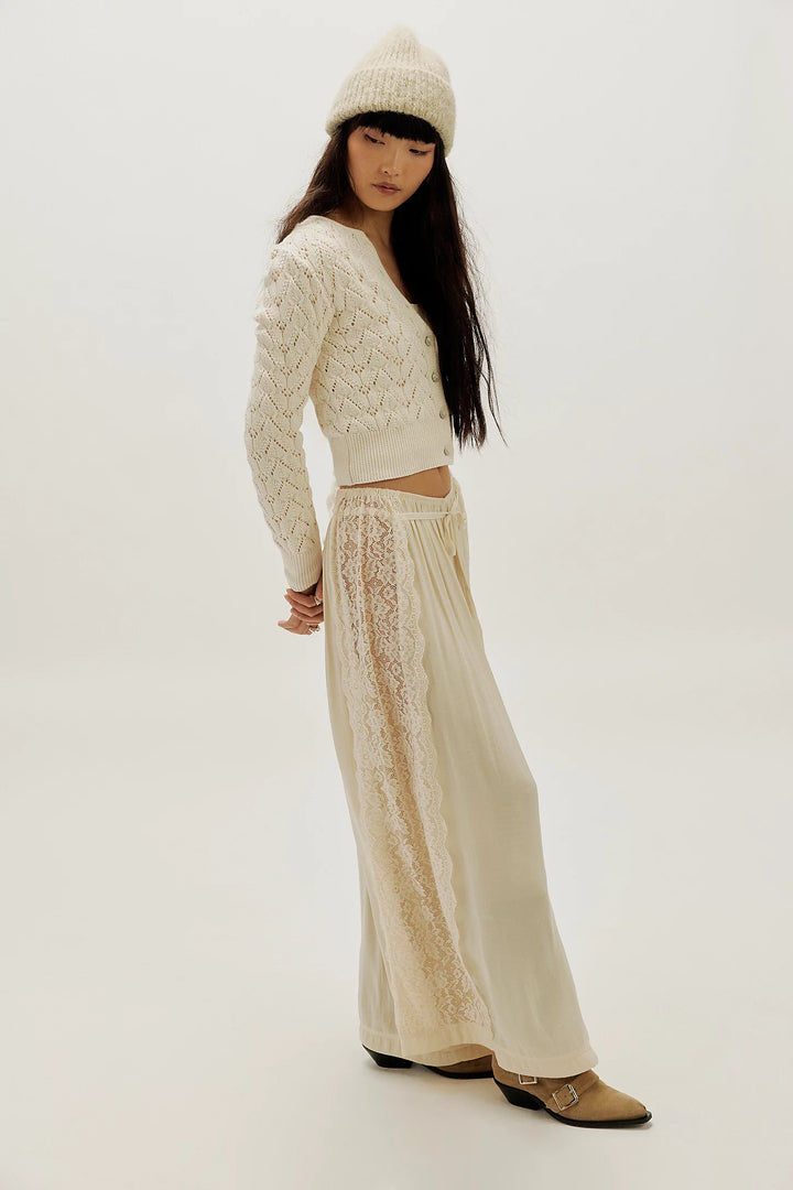 Pretty in Pointelle Cardi - Ivory