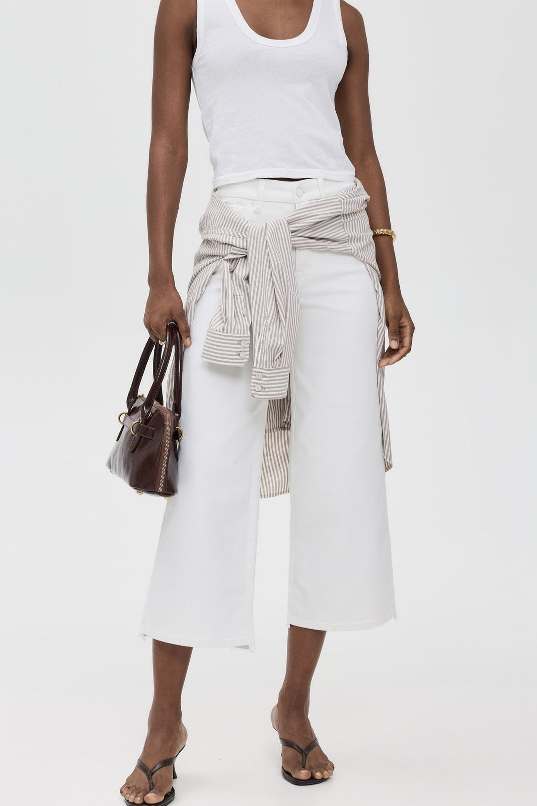 Good Waist Cropped Palazzo Jeans - White