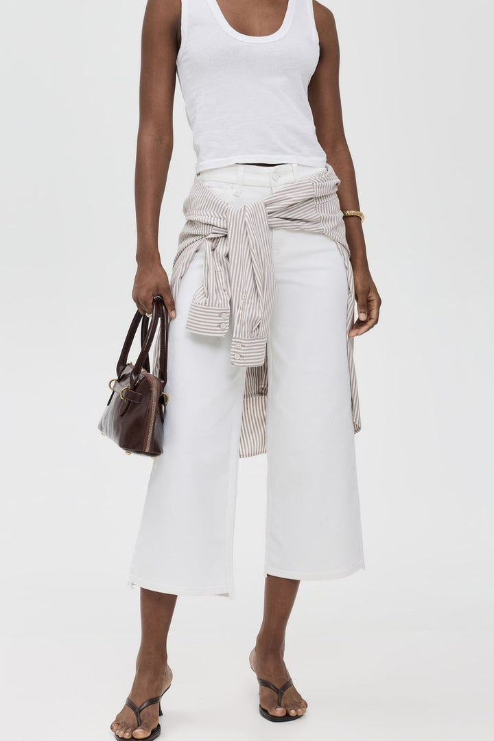 Good Waist Cropped Palazzo Jeans - White