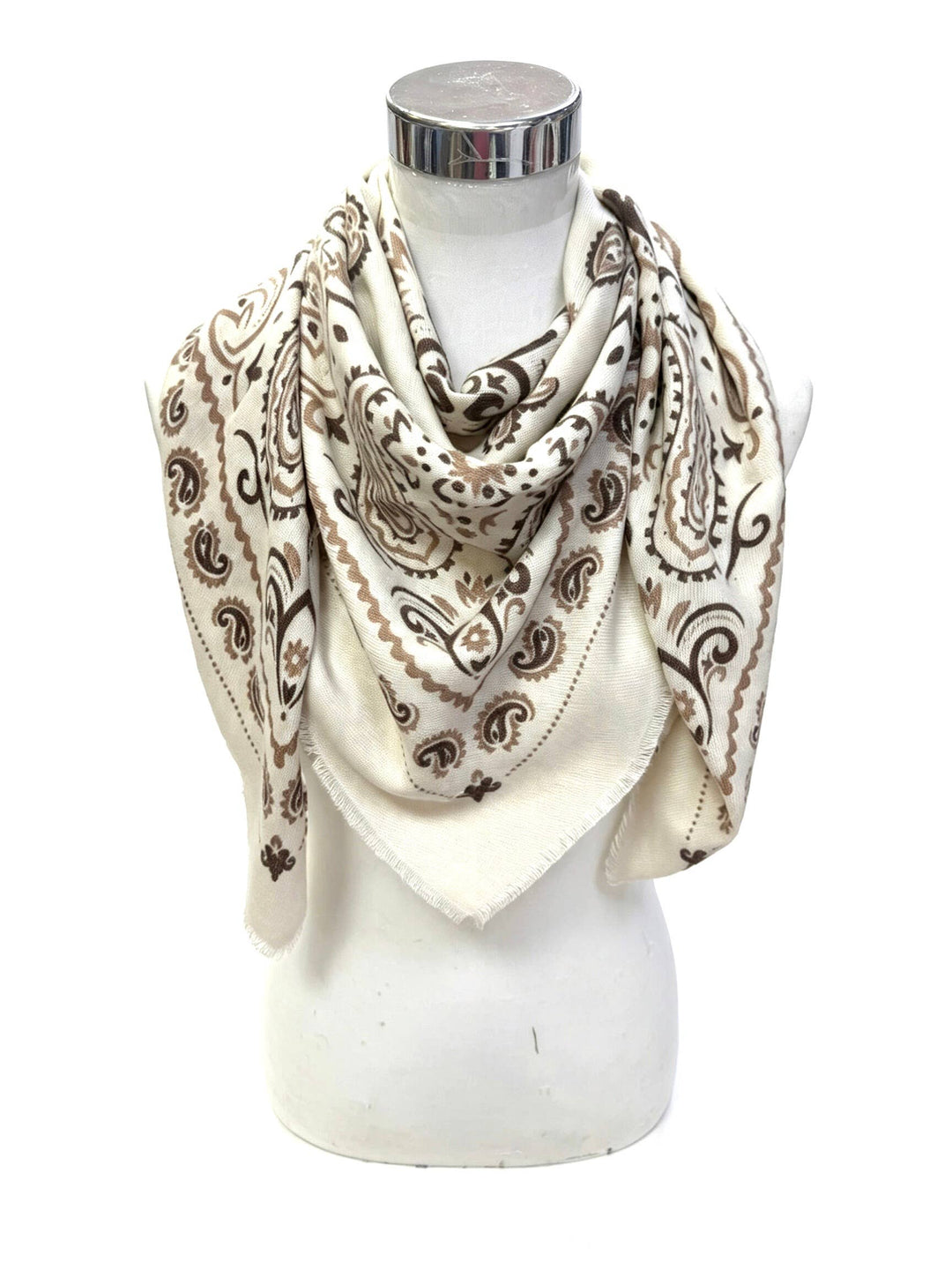 K21 Large Woolen Square Bandana: Khaki