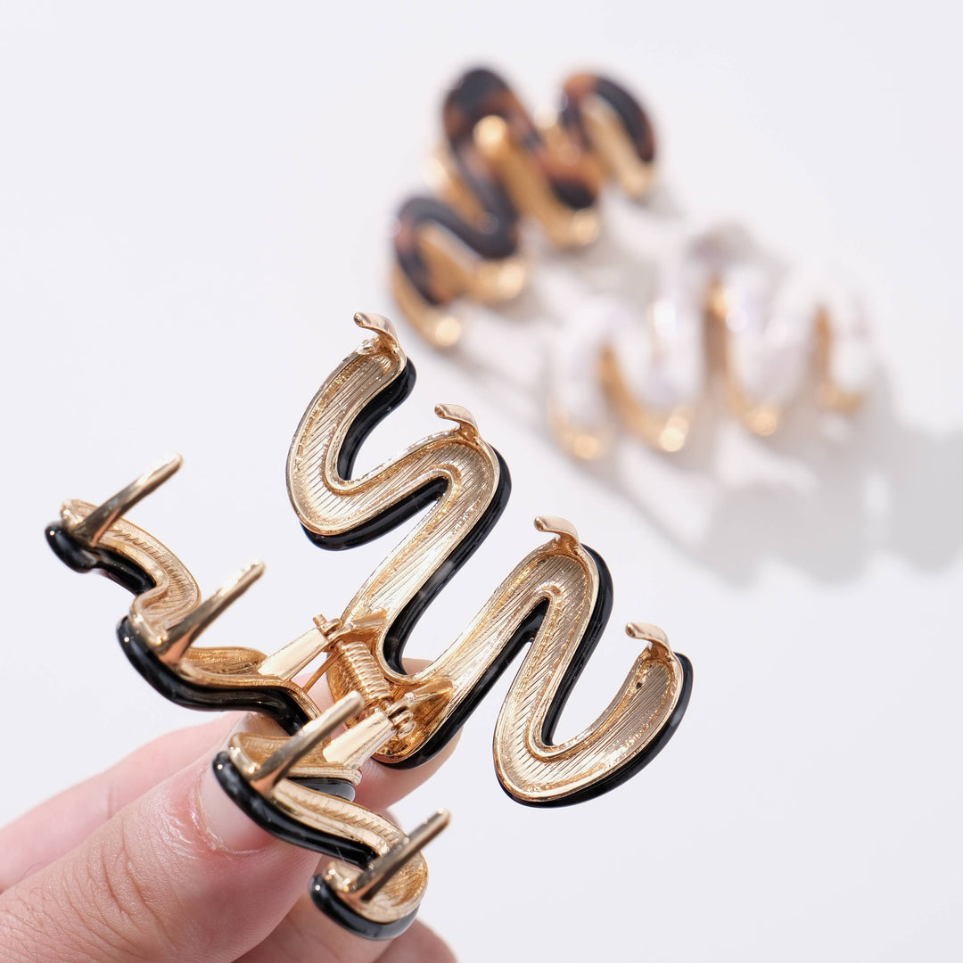 Mini Metal Squiggle Claw Clip