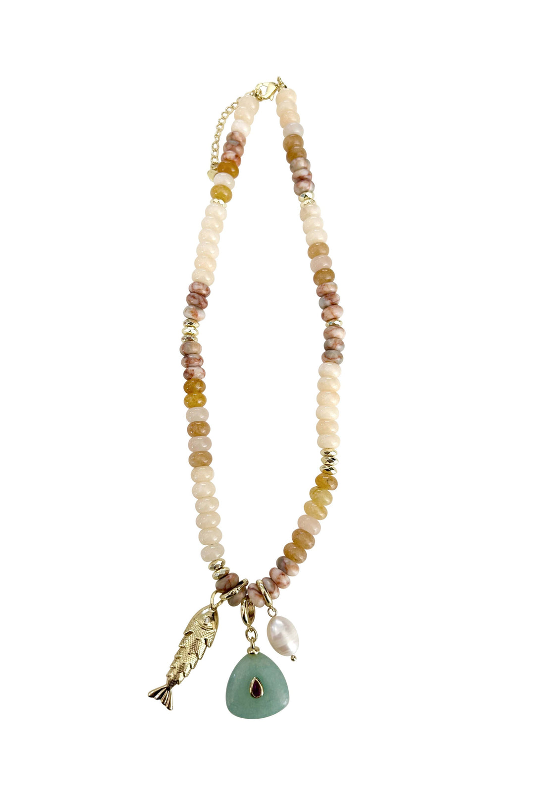 Elikai Beaded Triple Charm Necklace