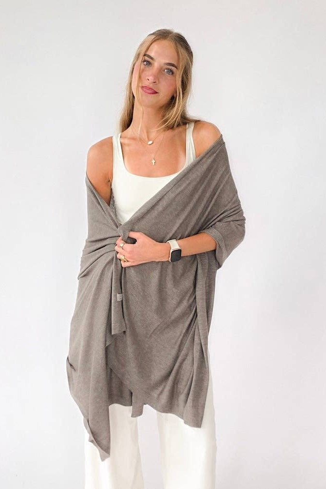 Catalina Cashmere Blend Travel Scarf - Mocha