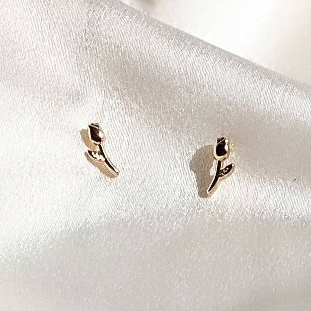 Delicate Rose Stud Earrings