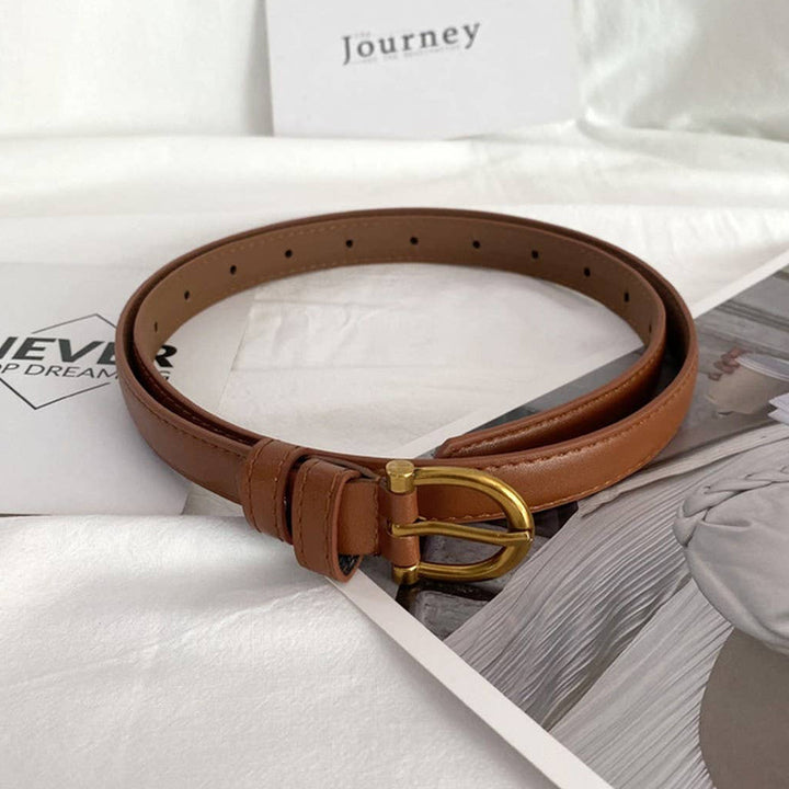 Retro Thin Belt - Camel
