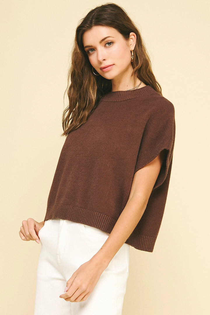 Elle Short Sleeve Knit - Espresso