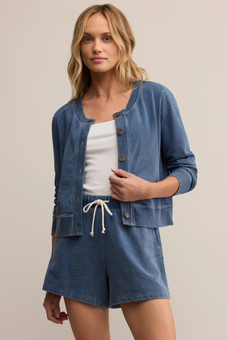 Daily Knit Denim Cardigan - Vintage Indigo