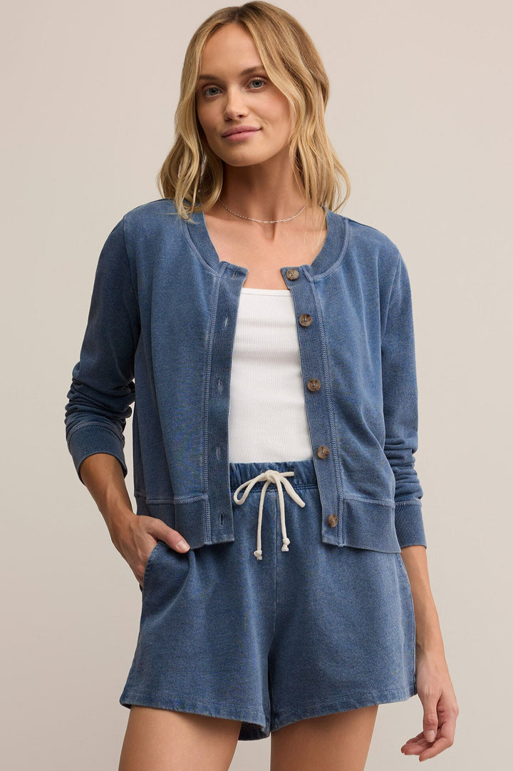 Daily Knit Denim Cardigan - Vintage Indigo