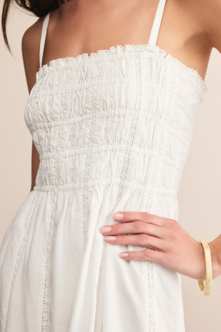 Dani Embroidered Midi Dress - White