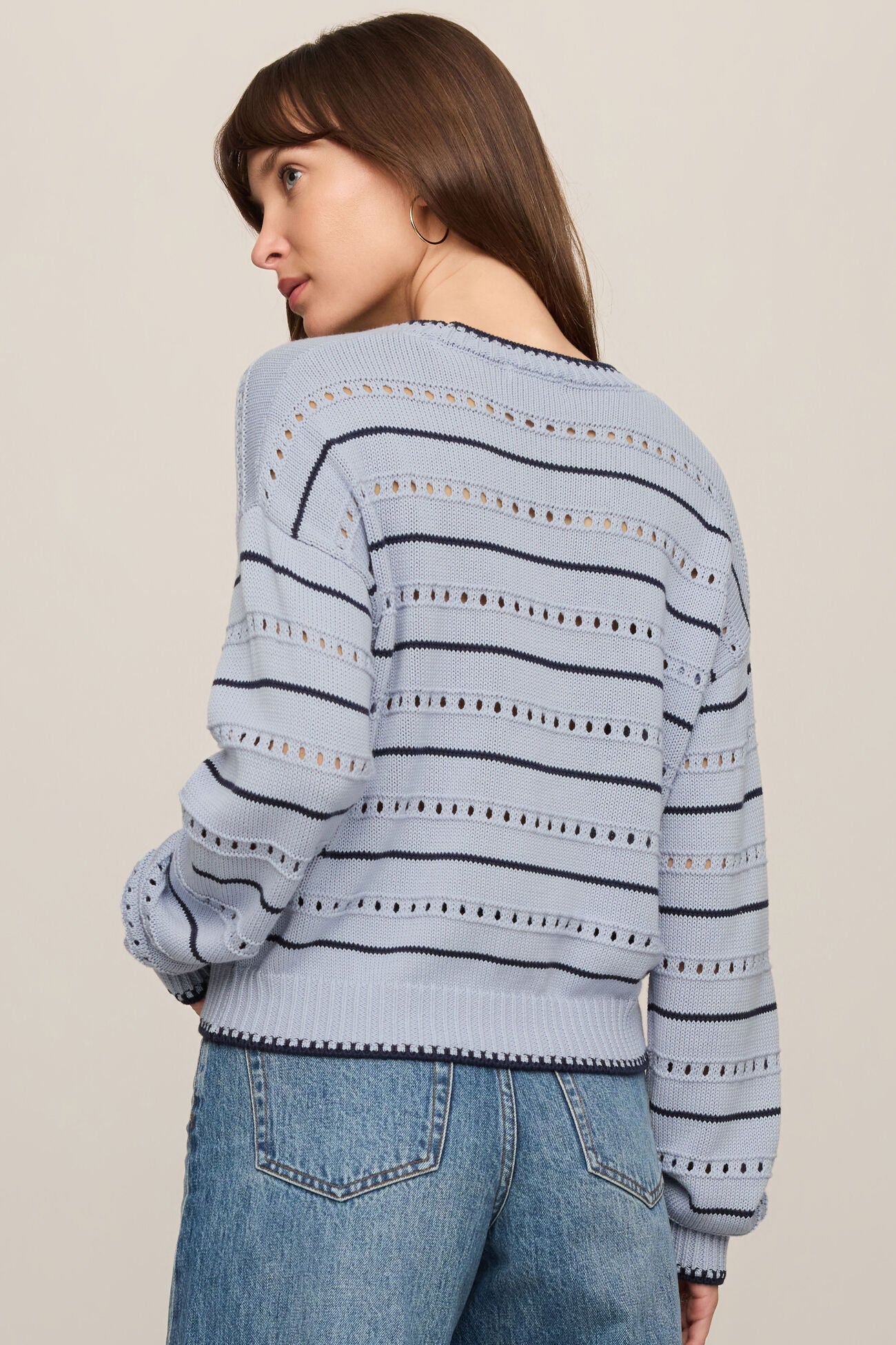 Z Supply Darby Pointelle Stripe Sweater - Skyline Blue – Rivet