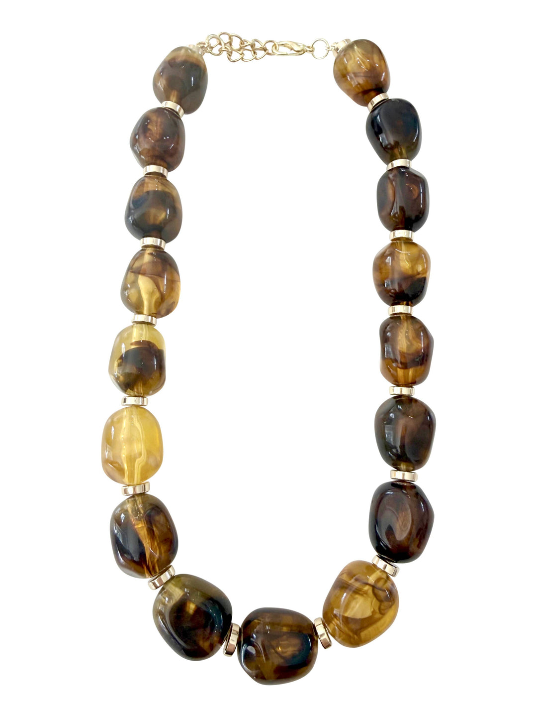 Amber Beaded Necklace - Tortoise