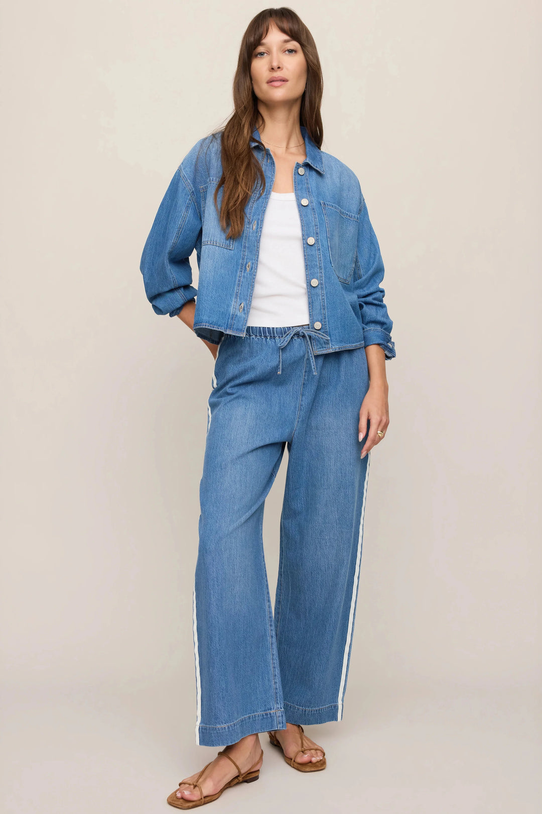 Erin denim jacket styled as a matching set
