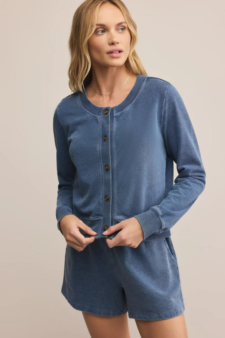 Daily Knit Denim Cardigan - Vintage Indigo