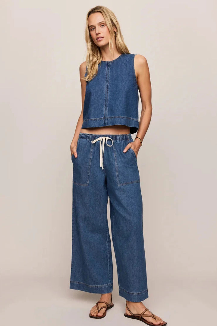 Sun Seeker Denim Tank - Deep Water