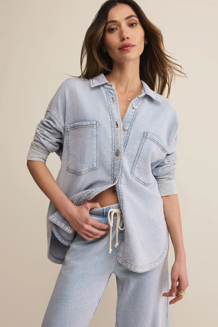 All Day Knit Denim Jacket - Washed Indigo