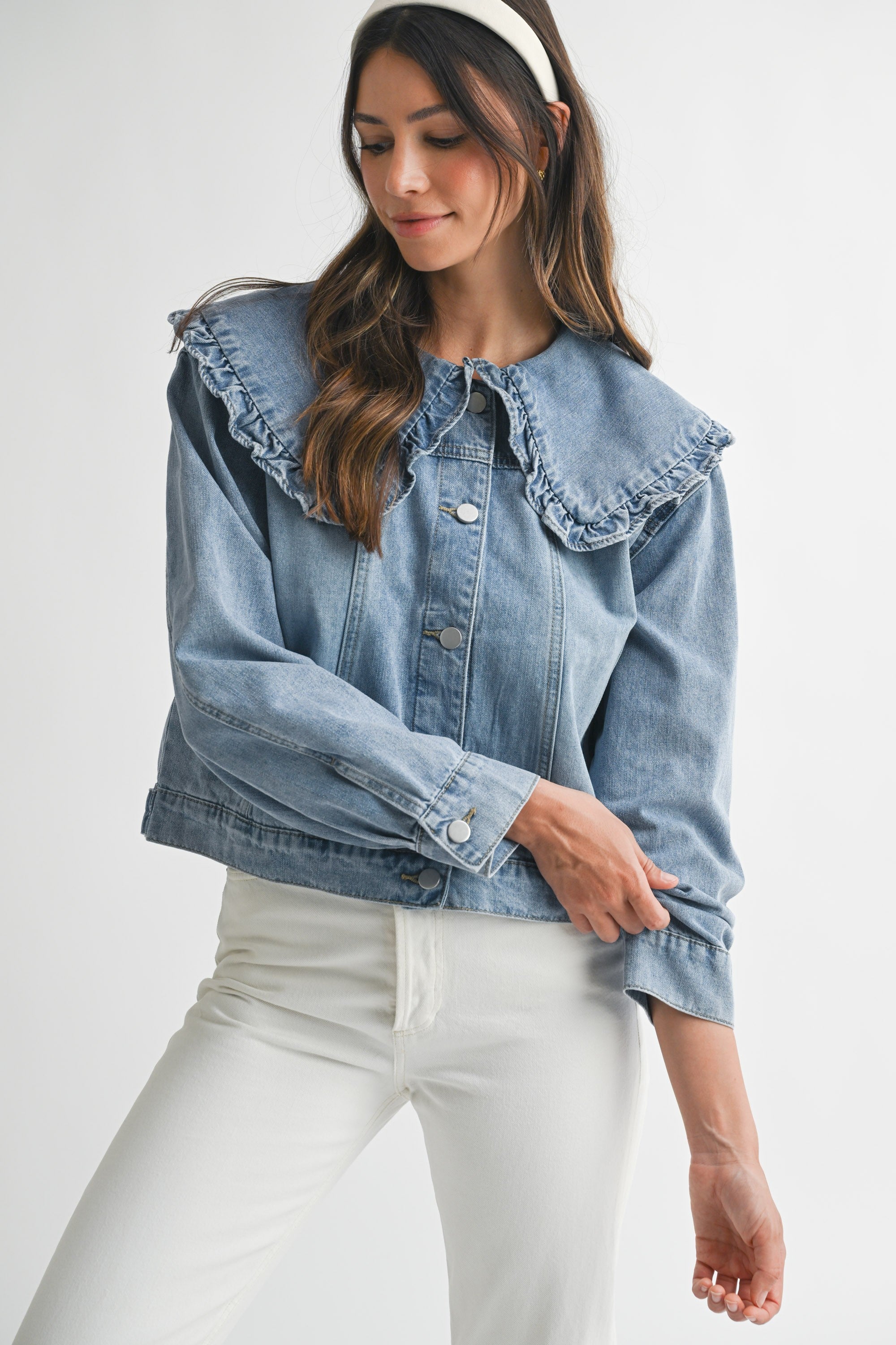 Lily Scalloped Denim Jacket – Rivet Collective
