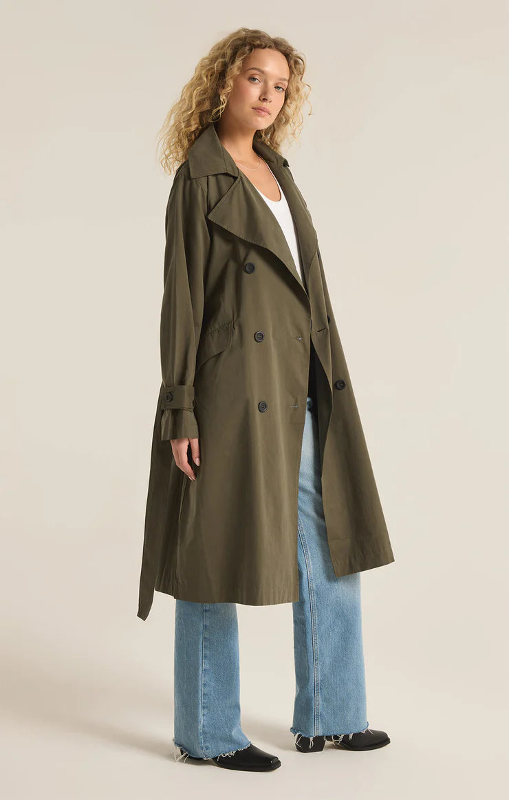 Dorian Trench Coat - Grape Leaf