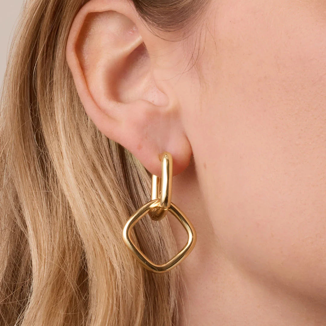 Charlie Drop Hoops - Gold