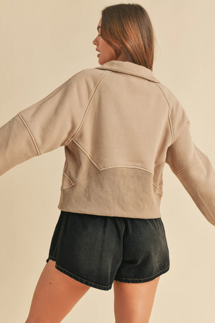 Piper Half Zip Pullover - Oat
