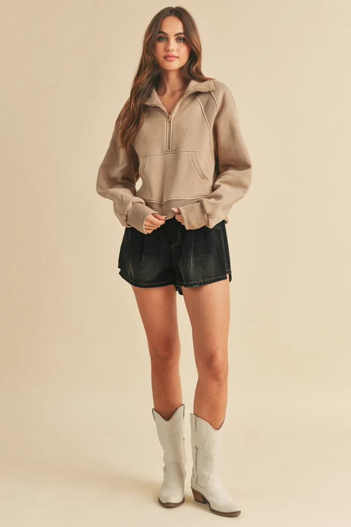 Piper Half Zip Pullover - Oat