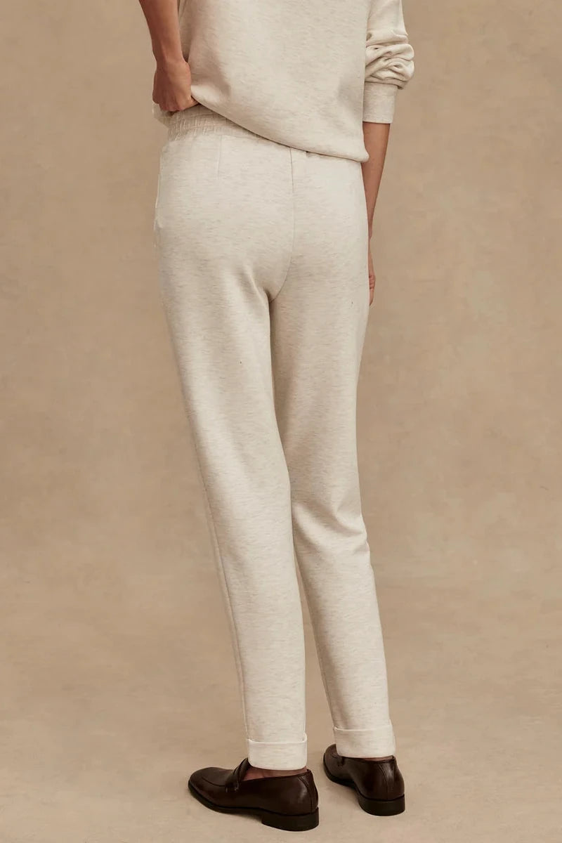 The Rolled Cuff Pant 28.5" - Ivory Marl